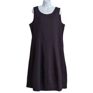 Eileen Fisher Black Linen Blend Shift Dress Lagom Cottage Lagonlook Stretch L